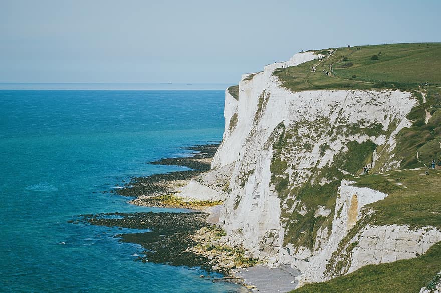 scogliere bianche, Dover, mare, Inghilterra, costa, scogliere, natura, oceano, acqua, scenario