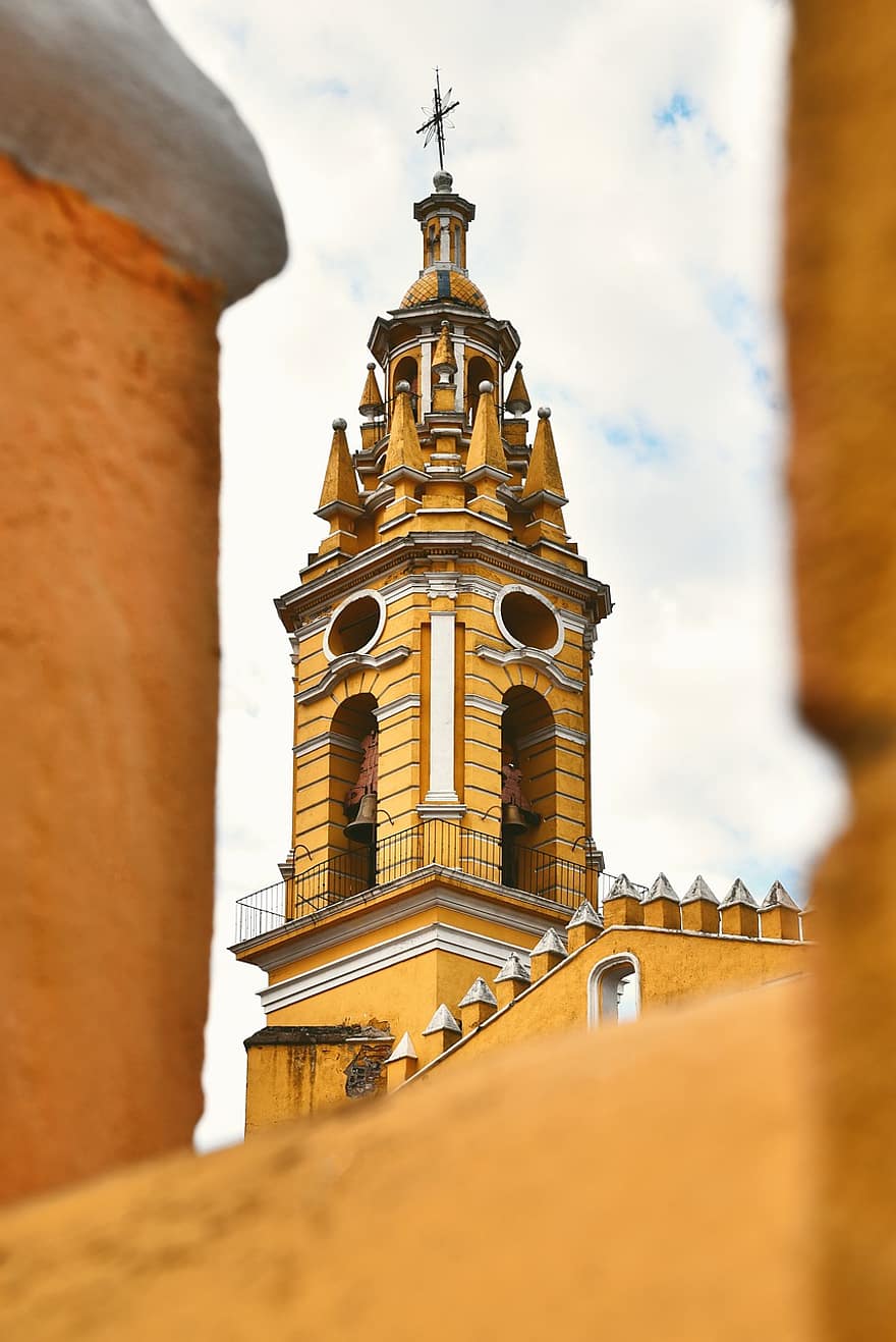 Kirche, Glockenturm, Stadt, Dorf, Turm, die Architektur, historisch, Magische Städte, Puebla, Cholula