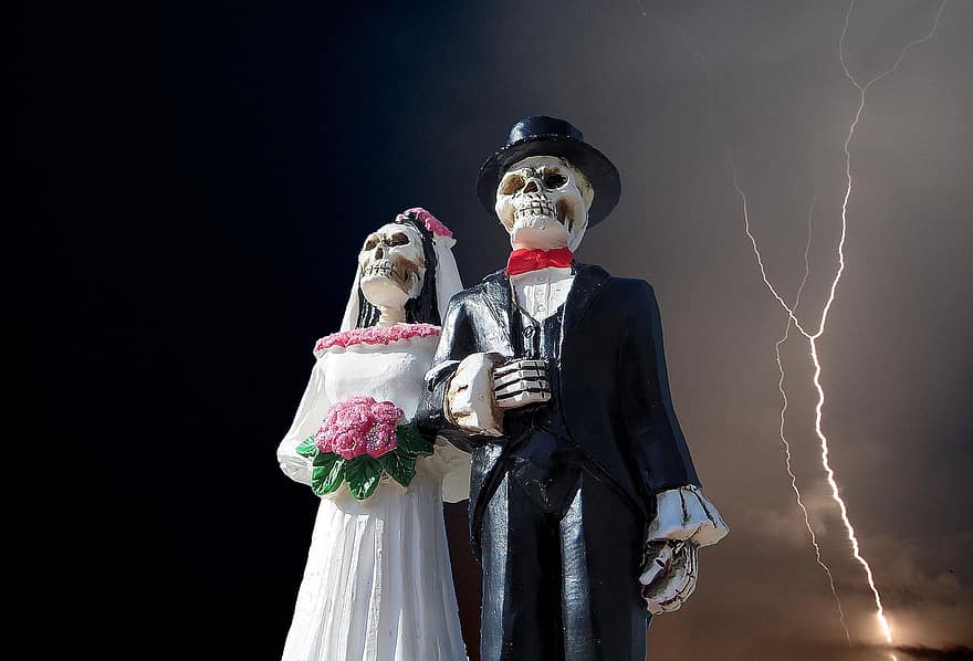 Halloween, esquelet, casament, por, horror, octubre, zombi, fantasma, tardor, mort, horripilant