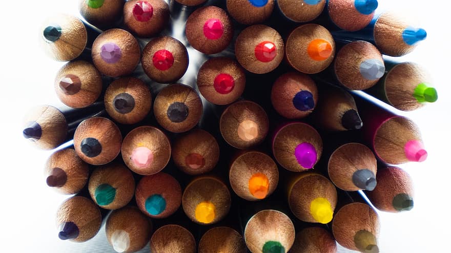 lápis de cor, cores, arte, colorida, material de arte, lápis colorido