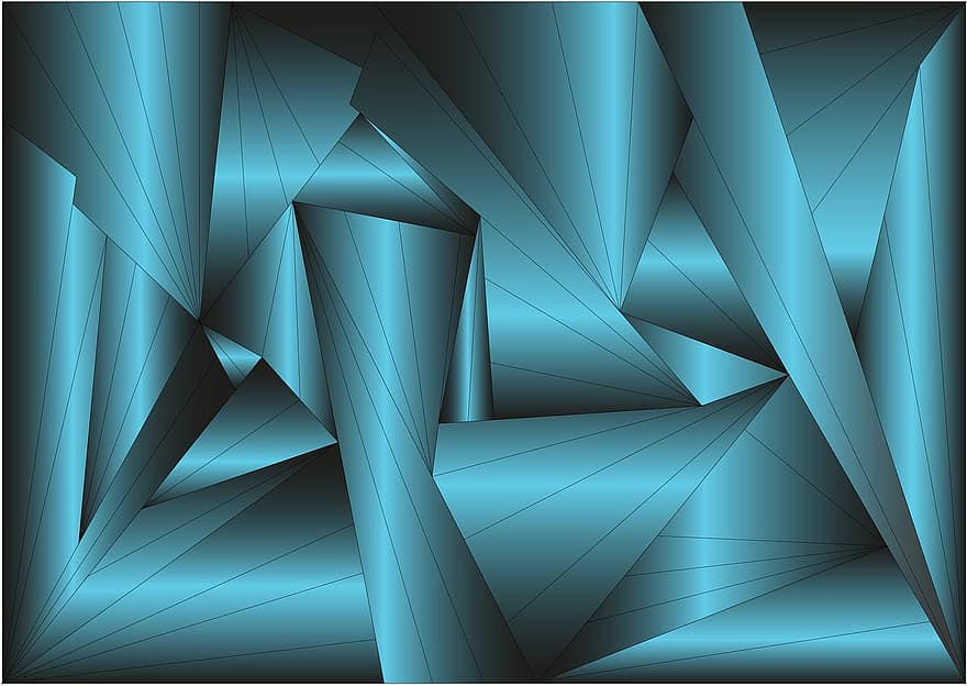Background, Polygonal, Triangles, Gradient, Abstract, Geometry, Design, Color, Graphic, Blue, Black