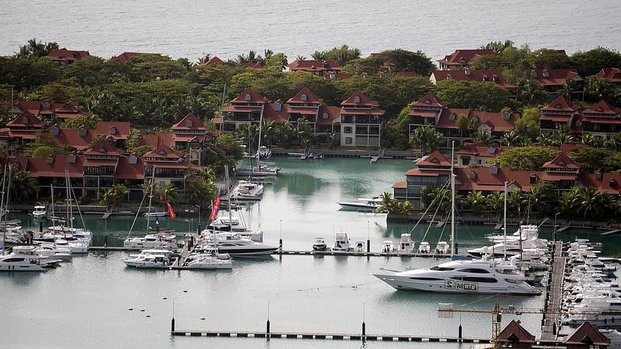 seychelles, Eden Island, villaer, øy, Strand, hav, luksusvillaer