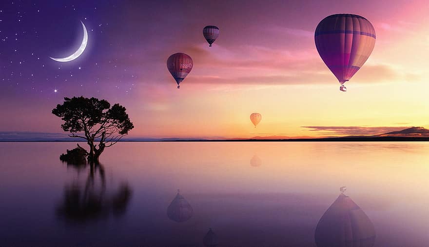गुब्बारा, साहसिक, प्रकृति, यात्रा, सपने, उड़ान, आकाश, सागर, कपोल कल्पित, HD वॉलपेपर, वॉलपेपर