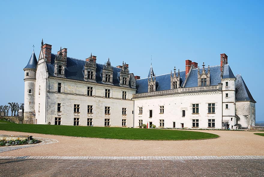 castelo, real, amboise, ponto de referência, arquitetura, França, francês, medieval, exterior, residencial, casa