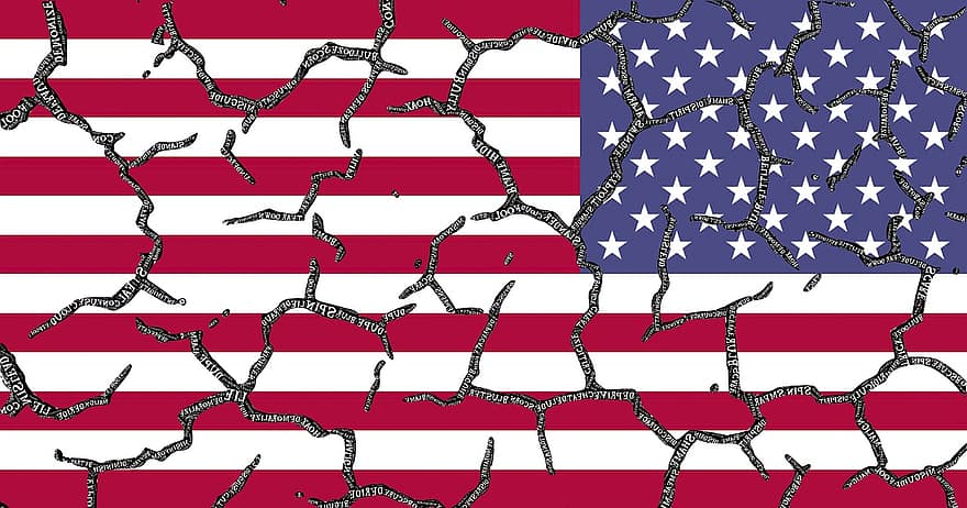 United States, Cracks, Cracked, Broken, Fractures, Flag, Old Glory, Dishonesty, Fragment, Usa, America