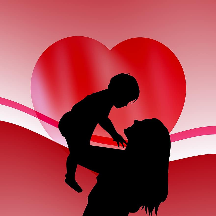 mamma och baby, familj, bebis, mor, barn, mor älskling, förälder, Lycklig, moderskap, barndom, Röd lycklig