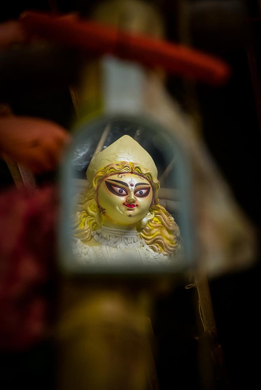 femeie, Durga, hinduism, India, idol, reflecţie