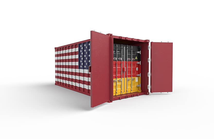 container biển, Hoa Kỳ, nước Đức, đô họa may tinh, nhập khẩu, xuất khẩu