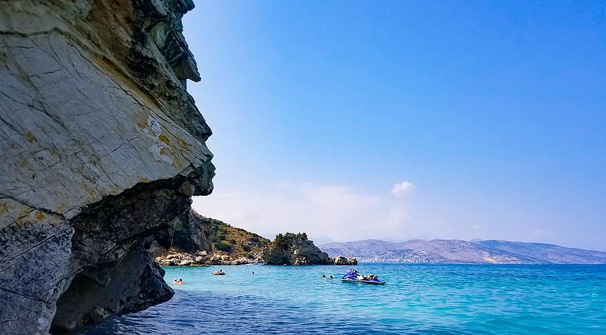 ocean, concediu de odihna, călătorie, mare, stâncă, plajă, coastă, destinaţie, excursie, în aer liber, Albania