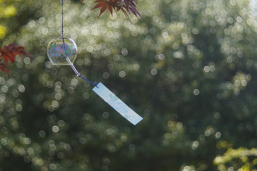Furin, Wind Chime, Hanging, Tradition, Japanese Wind Chime, Glass Wind Chime, Traditional, Bokeh, Japan, Closeup, Autumn