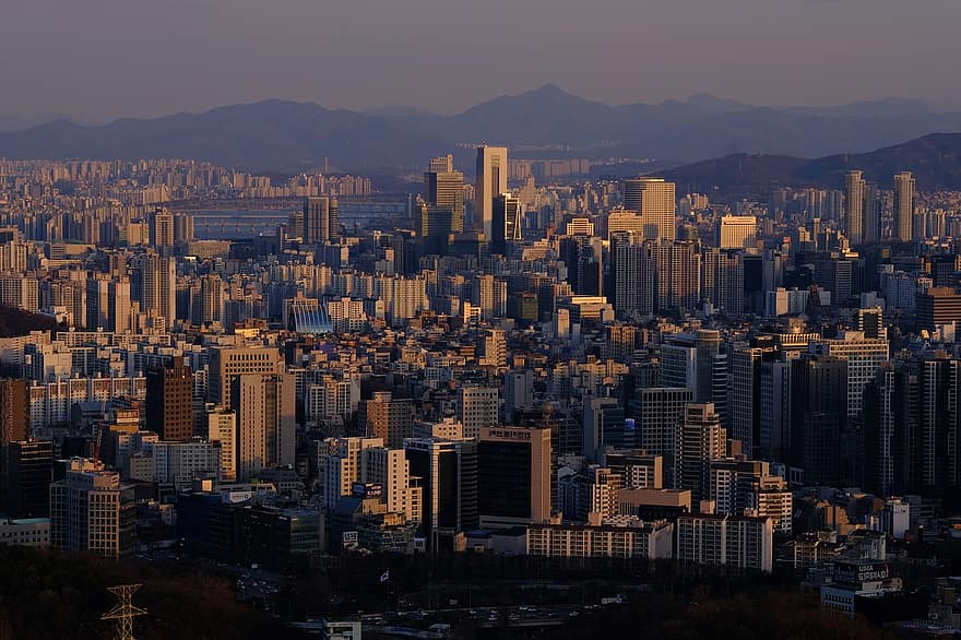 stad, byggnad, arkitektur, seoul, glöd, Gangnam, Republiken Korea, stadsbild, skyskrapa, urban skyline, byggnad exteriör