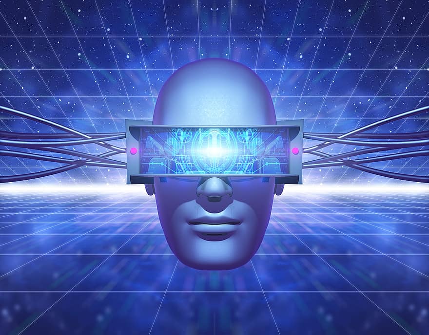 ai, przyszłość, inteligencja, mózg, komputer, robot, cyborg, abstrakcyjny, technologia, sztuczna inteligencja, człowiek