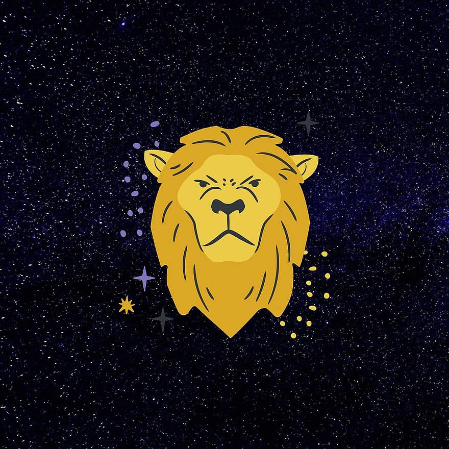 Löwe, Horoskop, Astrologie, Star, Konstellation, Nacht-, Universum, Galaxien