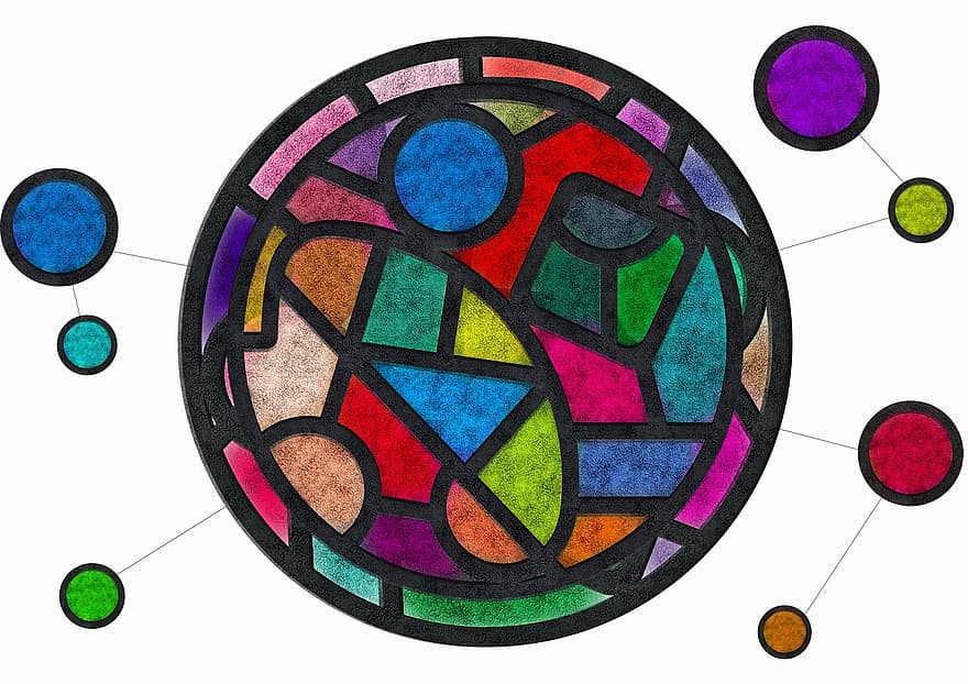 farvede glas, farve, struktur, Sacra, farverig, mosaik, illustrationer, tegning, ornament, geometriske, geometriske former