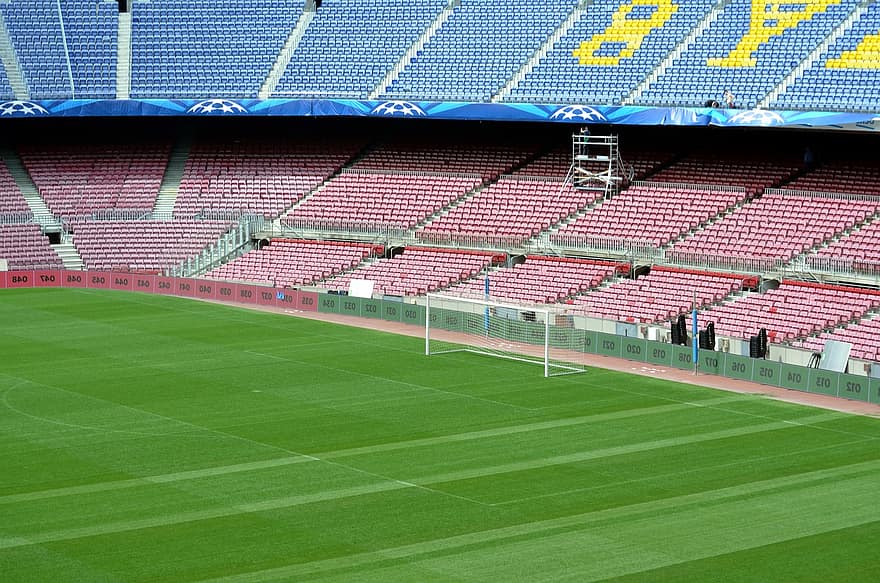 camp nou, stadio, candeggiatore, stadio di calcio, Arena sportiva, sedie, righe, terra, campo, club, FC Barcelona