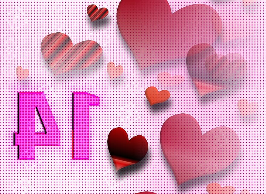 Herz, Hintergrund, Tapete, Februar, Liebe, Valentinstag, Muster, Grußkarte, Karte