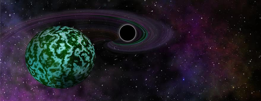 Черна дупка, планета, извънземно, пространство, космос, вселена