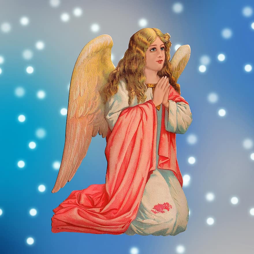 ангел, крила, молитися, небо, релігійний, відродження, небесна, боже, духовний, фантазія, релігія