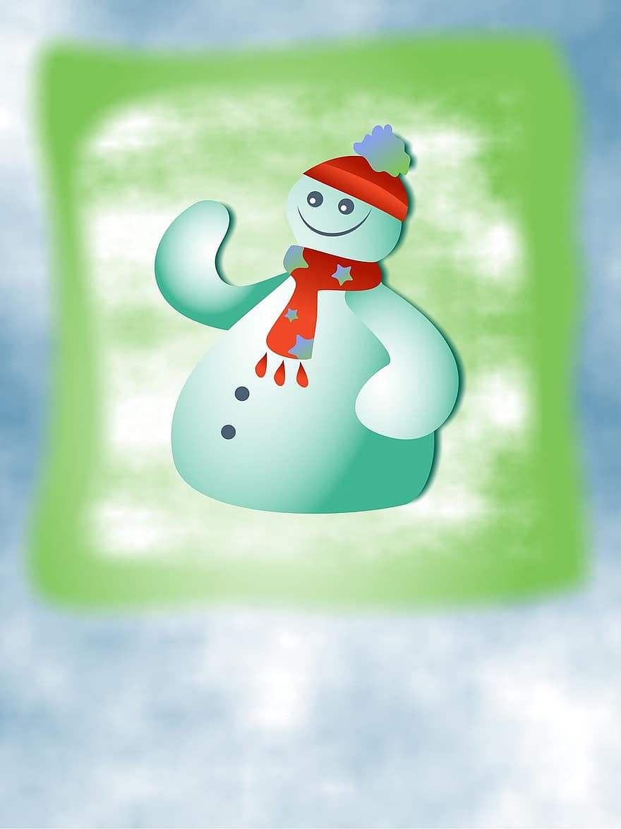 joulu, juhlapäivät, Tilaisuudet, talvi-, lumi, lumiukko, sarjakuva, vuodenajat, kausiluonteinen, design, kortti-
