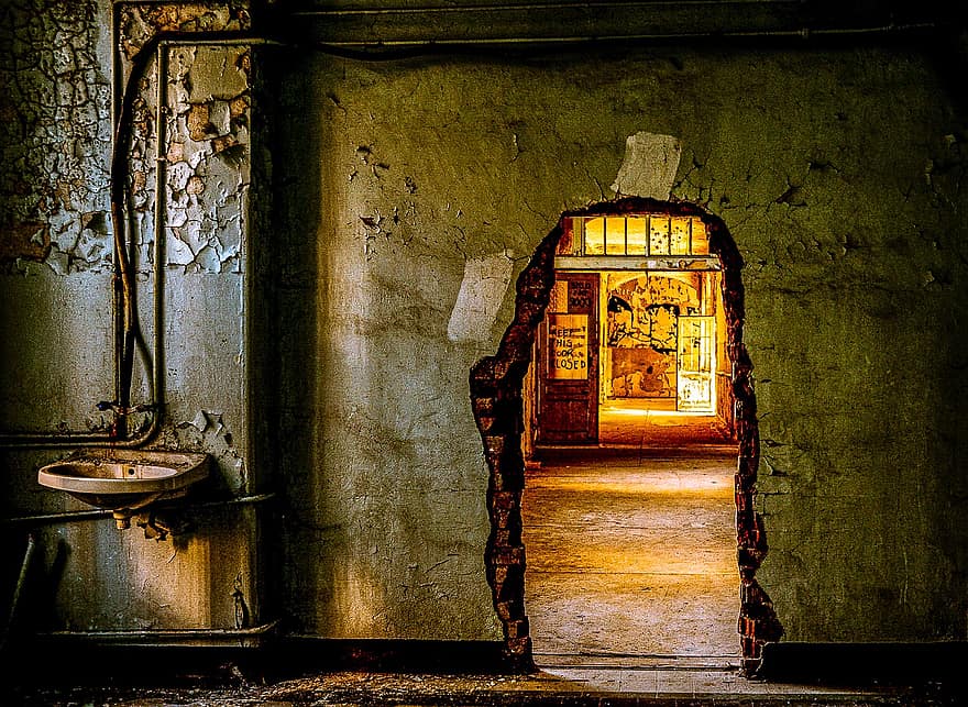Beelitz, località di cura, lavandino del bagno, malaticcio, ospedale, architettura, abbandonato, rovinare, pper, costruzione, cadente