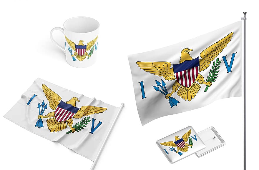 US Jungferninseln, Land, Flagge, abhängig, Staatsangehörigkeit, Tasse, Design