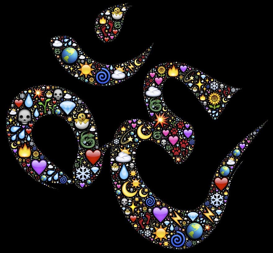 symbol, ohm, vibration, energi, kärlek, anda, initiering, design, mönster, andlig, religiös