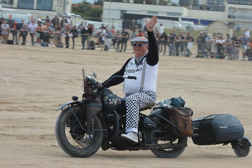 Beach Race, motorcykel, vintage motorcykel, lopp, sand