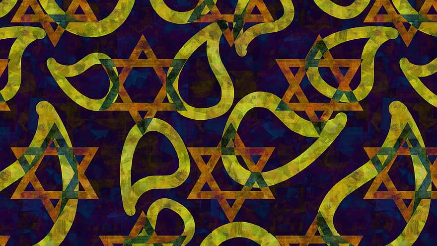 estrela de Davi, padronizar, fundo, judaico, magen david, judaísmo, Yom Hazikaron, holocausto, religião, espiritualidade, ouro