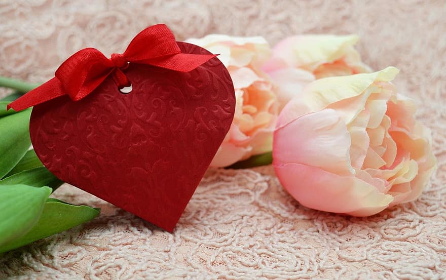 心臓、花、バレンタイン、バレンタイン・デー、母の日、愛、ロマンチック、贈り物、プレゼント