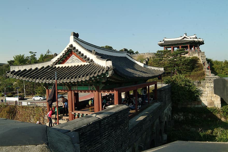 Āzija, Koreja, ceļot, tūrismu, izpēte, templis, hwaseong cietoksnis, arhitektūra, kultūras, slavenā vieta, austrumu Āzijas kultūra