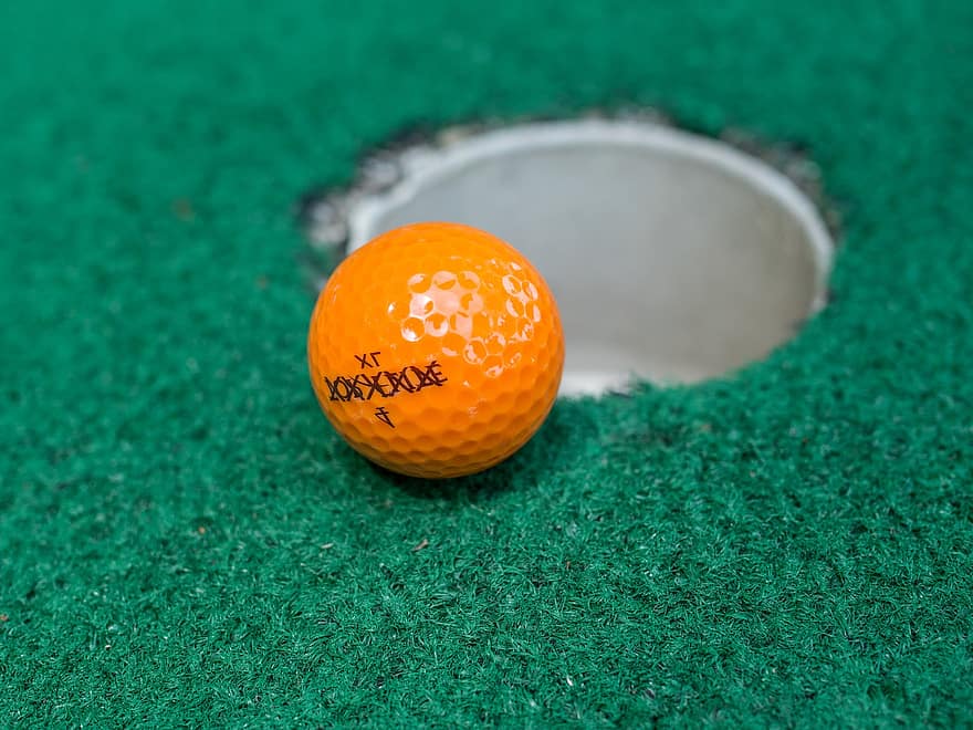 bola, golfe, bola de golfe, mini golfe, buraco, esporte, Toque