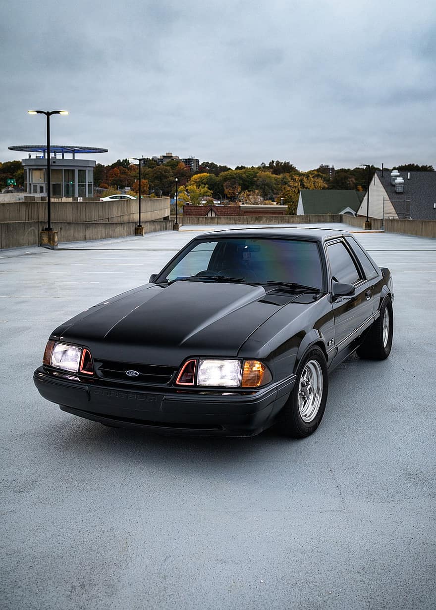 voiture, ancien, transport, véhicule, auto, moteur, mustang, Foxbody Mustang