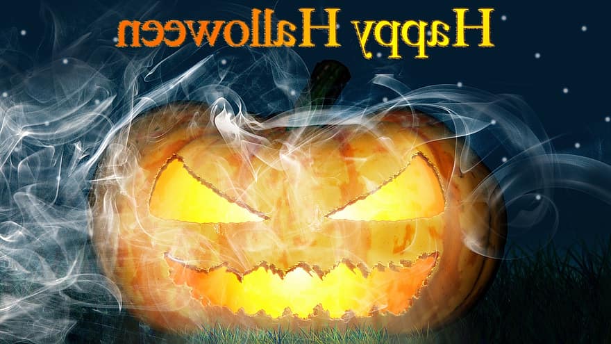 Halloween, Fröhliches Halloween, Kürbis, Herbstdekoration, Kürbisse, Panorama, Hintergrund, Natur, Collage, in dem, Farbe