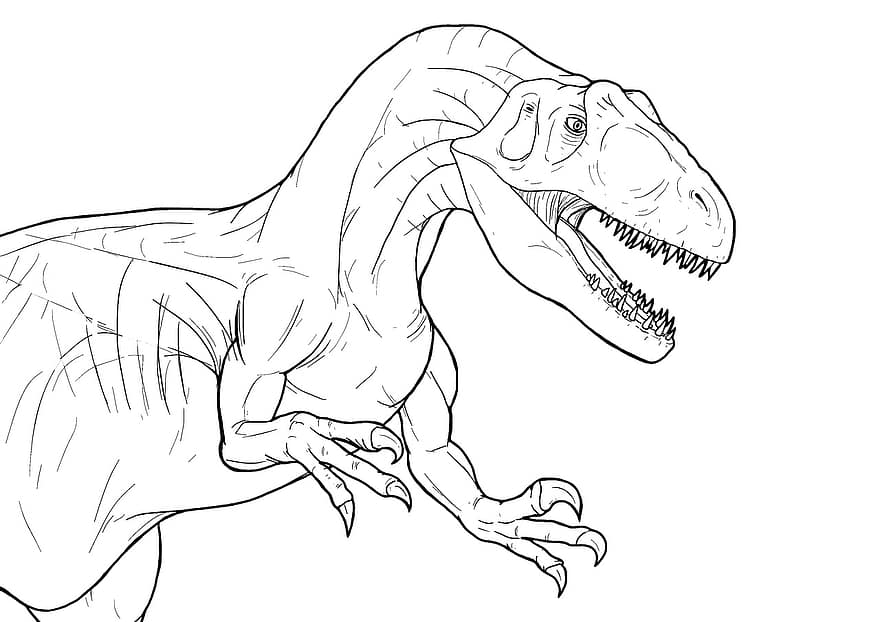 динозавр, доісторичний, вимерлий, алозавр, юрський, хижак