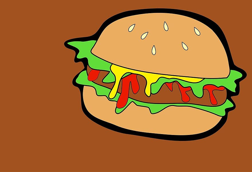 Burger, Meat, Sandwich, Bread, Junk Food, Fast Food, Hamburger, Meal, Bun, Lunch, Dinner