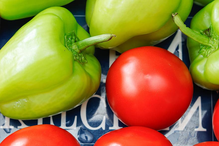 tomaat, paprika, groenten, produceren, biologisch, voedsel, Spaanse peper, gezond, vitaminen, ingrediënt