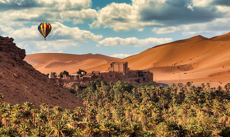 taghit, Σαχάρα, φρούριο, Αλγερία, αμμόλοφους, άμμος, έρημος