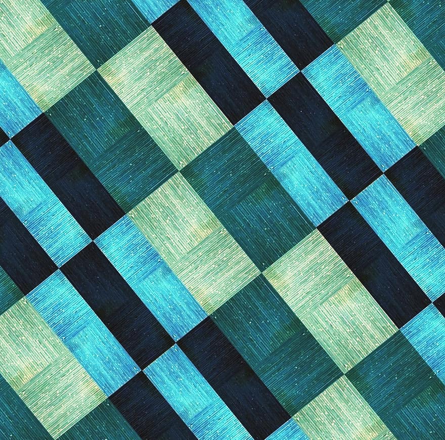 texturé, surface, diagonale, géométrique, bleu, vert, nuances, formes, bois, grain, la grille