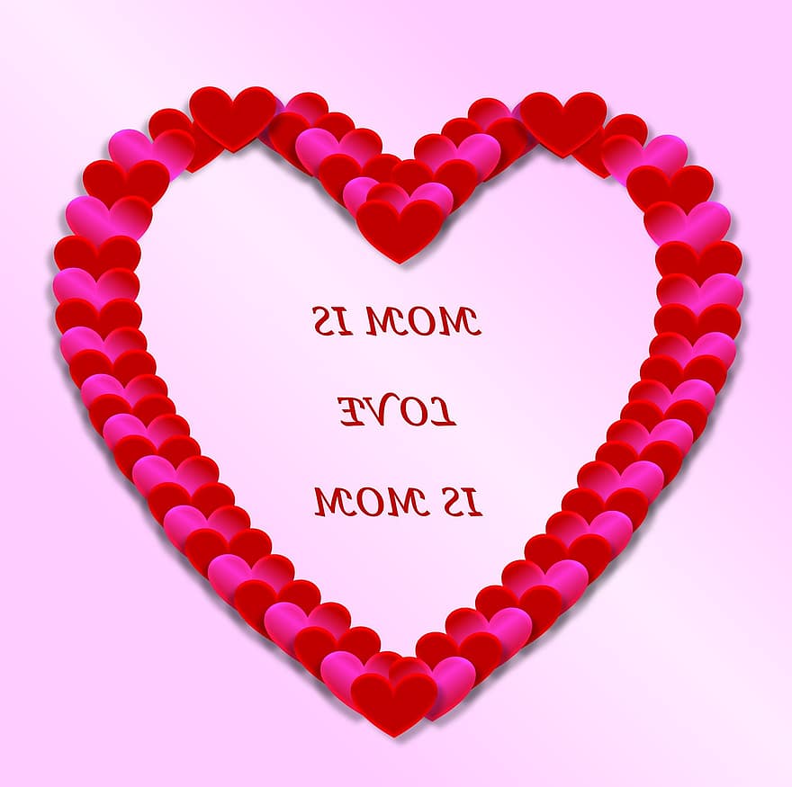 แม่, วัน, ความรัก, หัวใจ, สีชมพู, สีม่วงแดงเข้ม, มณฑลเบอร์กันดี, สีแดง, 3d, ลาด, ลึก