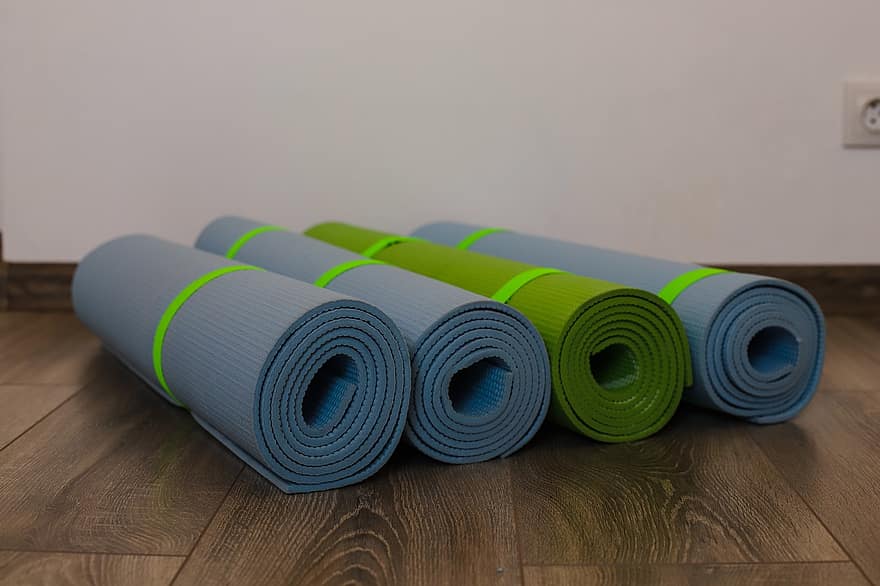 yogamattor, kondition, material, Gym