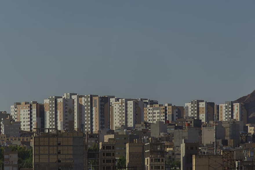 Iran, Qom, orizont, oraș, clădiri, zgârie-nori, peisaj urban, centrul orasului, urban, arhitectură, exteriorul clădirii