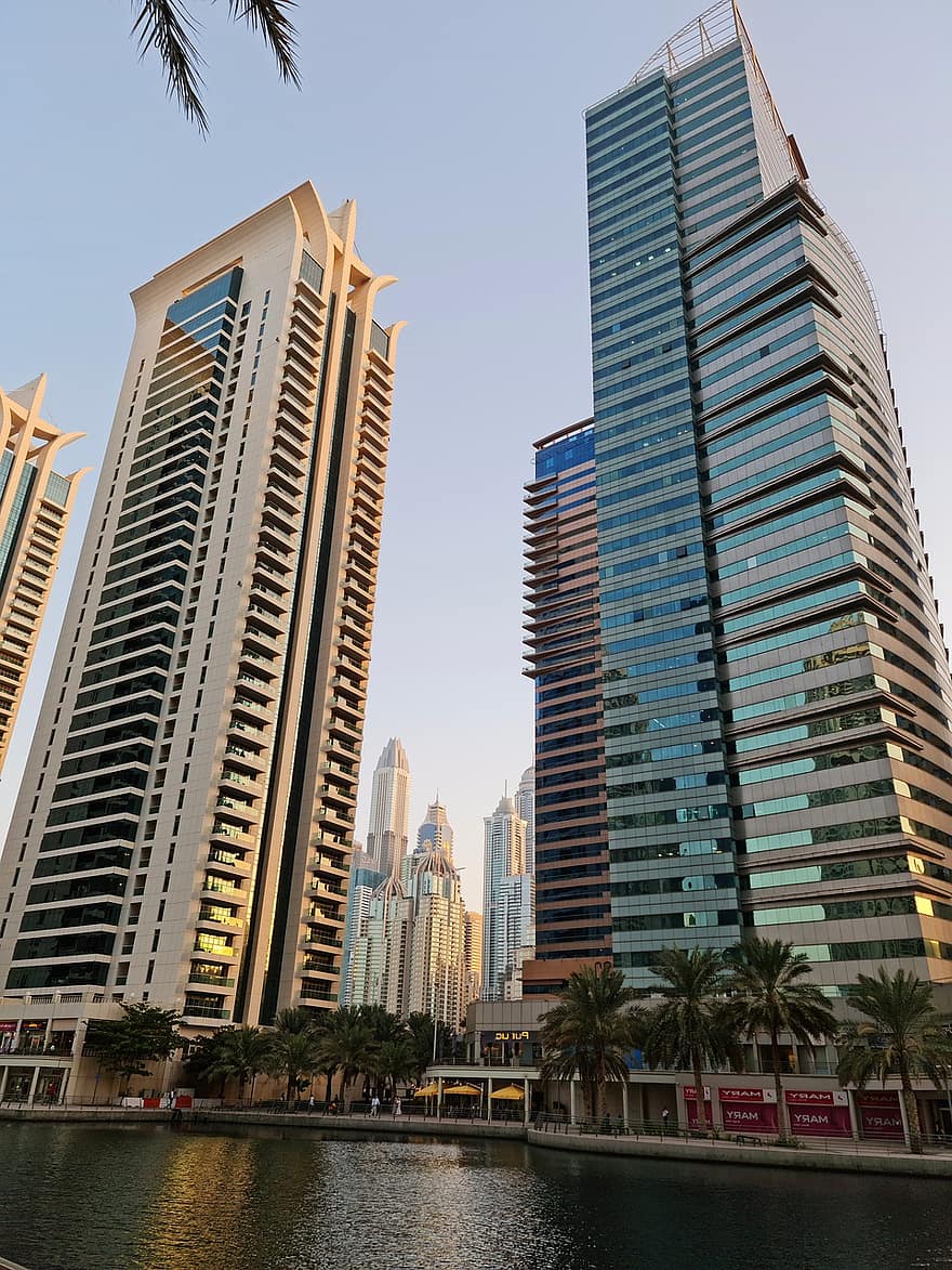 ville, architecture, immeubles, Dubai, Voyage, tourisme