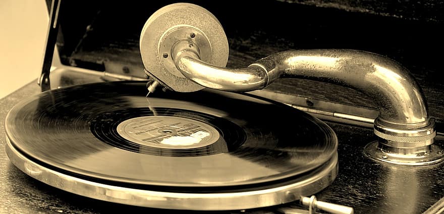 vieux gramophone, nostalgie, antique, ancien