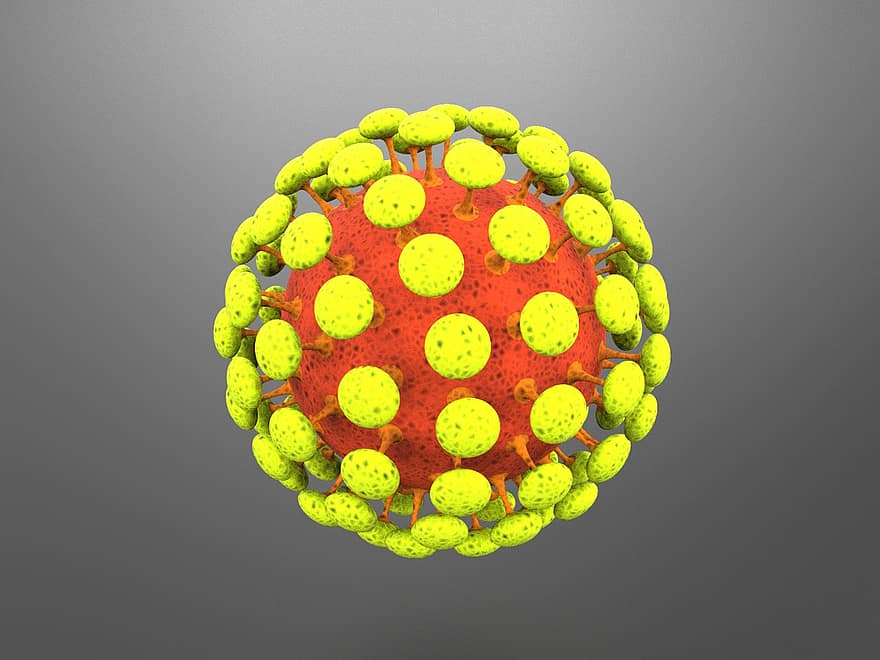 Covid-19, 3D-Modell, Coronavirus, Corona, Virus, Pandemie, Infektion, medizinisch, Wissenschaft, Erreger, Krankheit