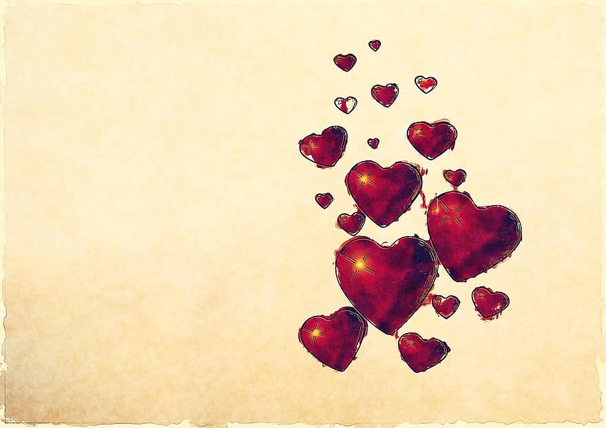 fundo, corações, papelaria, amor, namorados, Dia dos namorados, desenhar