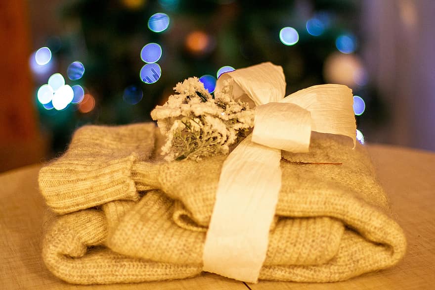 suéter, lã, presente, roupas quentes, Natal, inverno, ano Novo