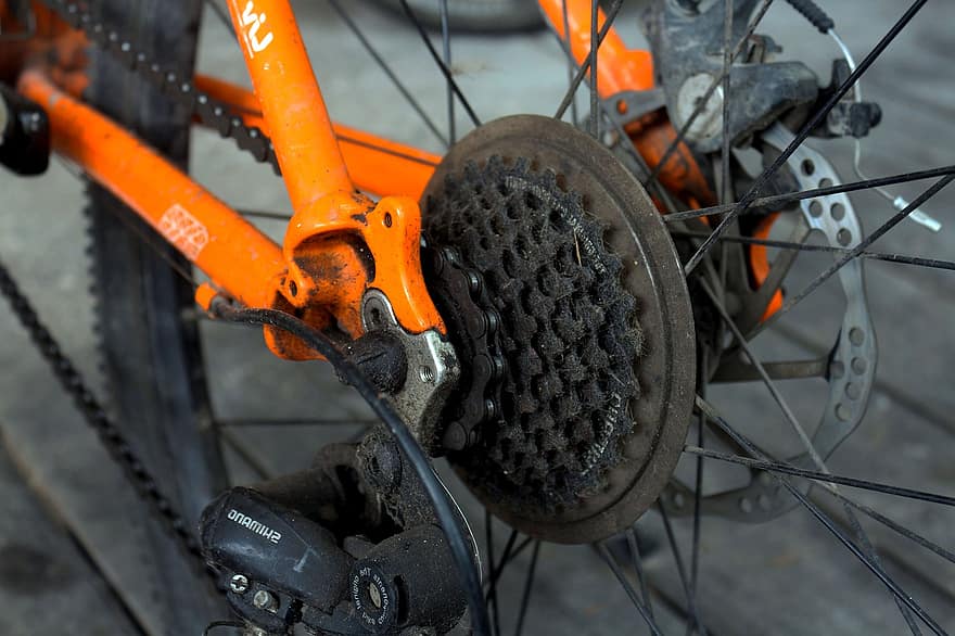 xe đạp, dây chuyền, bánh xe, kim loại, Xe đạp