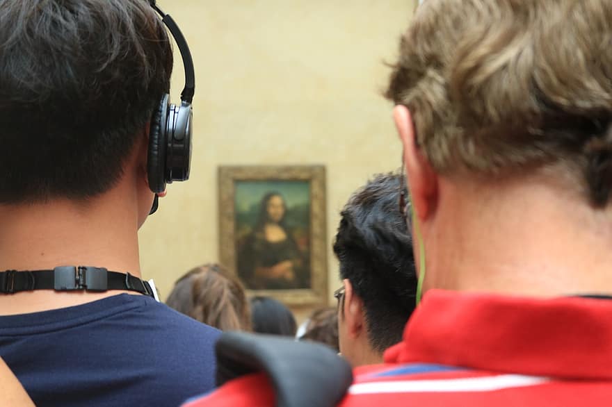 Mona Lisa, koncert, louvre, herrer, hanner, voksen, ung voksen, Kvinder, gruppe af mennesker, livsstil, afslappet tøj
