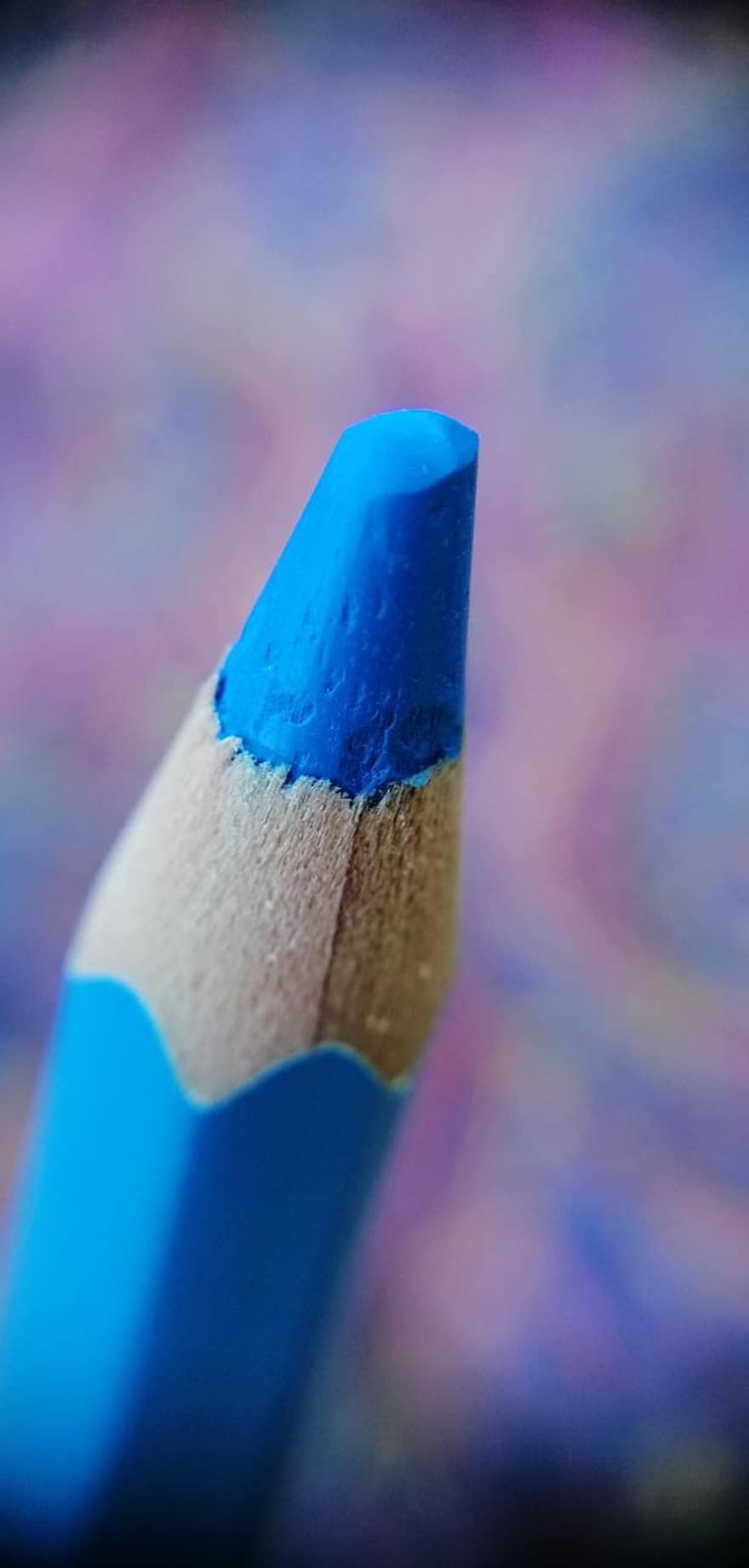 Farbstift, blauer Stift, blauer Farbstift, Blau, Kunst und Handwerk, Kunstbedarf, Farbstoff, Färbung, Makrofotografie, Bokeh