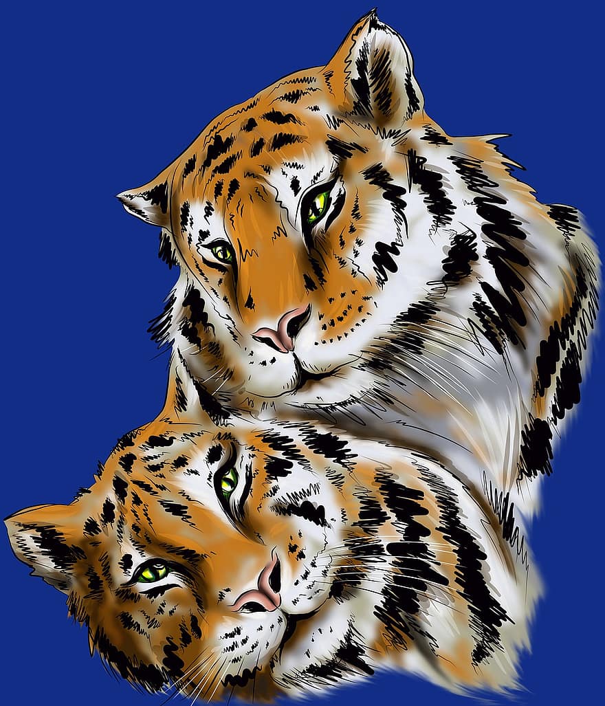 тигр, животное, млекопитающее, большой кот, дикое животное, живая природа, китайский Новый год, Год Тигра, китайский зодиак, условное обозначение, кошачий